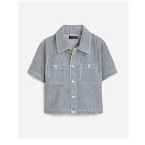 J Crew Indigo Striped Denim Shirt